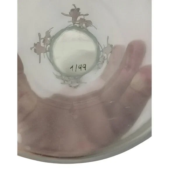 10 Mucha Art Glass Fuchsia Design Satin Glass Canister With Lid